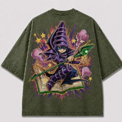 Oversized Young Spellcaster Graphic Tee – Back Print Top