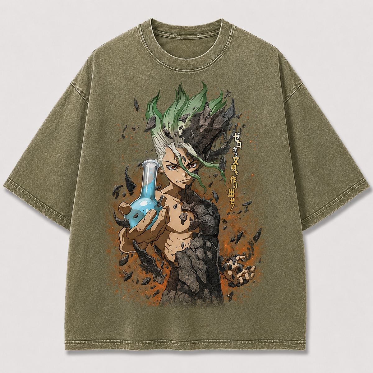 Oversized Breakout Scientist Graphic Tee – Ember Print Top