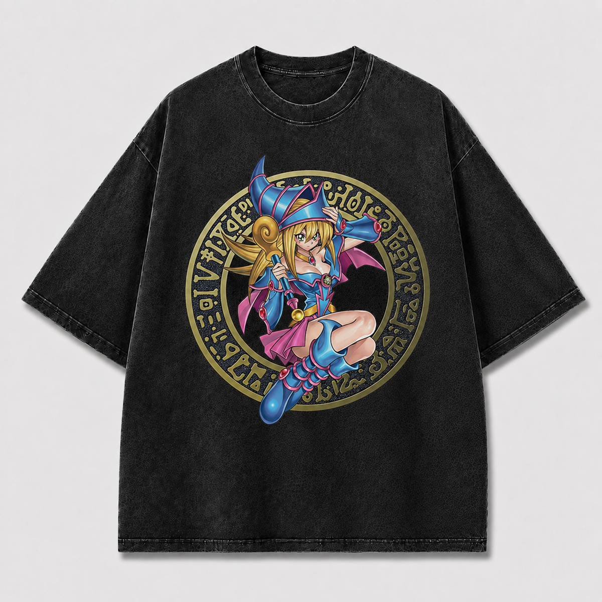 Oversized Spellcaster Graphic Tee – Fantasy Circle Print Top