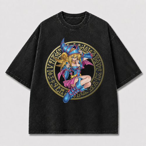 Oversized Spellcaster Graphic Tee – Fantasy Circle Print Top