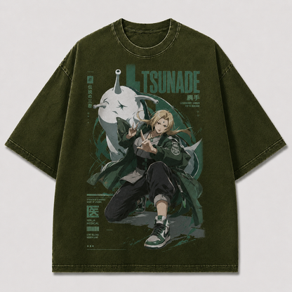 Oversized Streetwear Graphic Tee – Tech Infographic Character Print