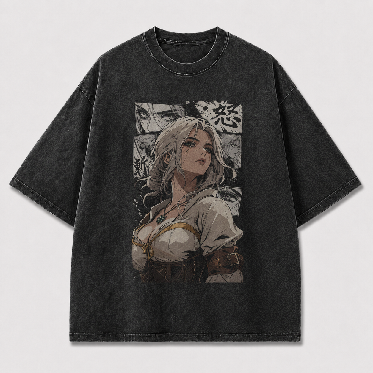 Oversized Graphic Print T-Shirt – Medieval Waifu Streetwear Tee