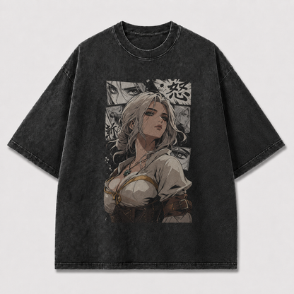 Oversized Graphic Print T-Shirt – Medieval Waifu Streetwear Tee
