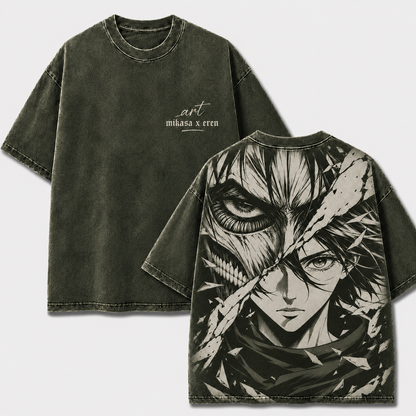 Split Face Giant Warrior Vintage Washed Graphic Tee