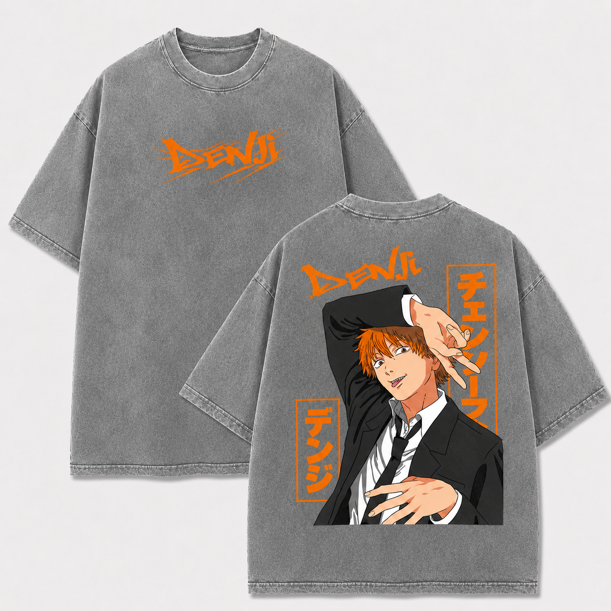 Oversized Streetwear Graphic Tee – Suited Character Portrait Print