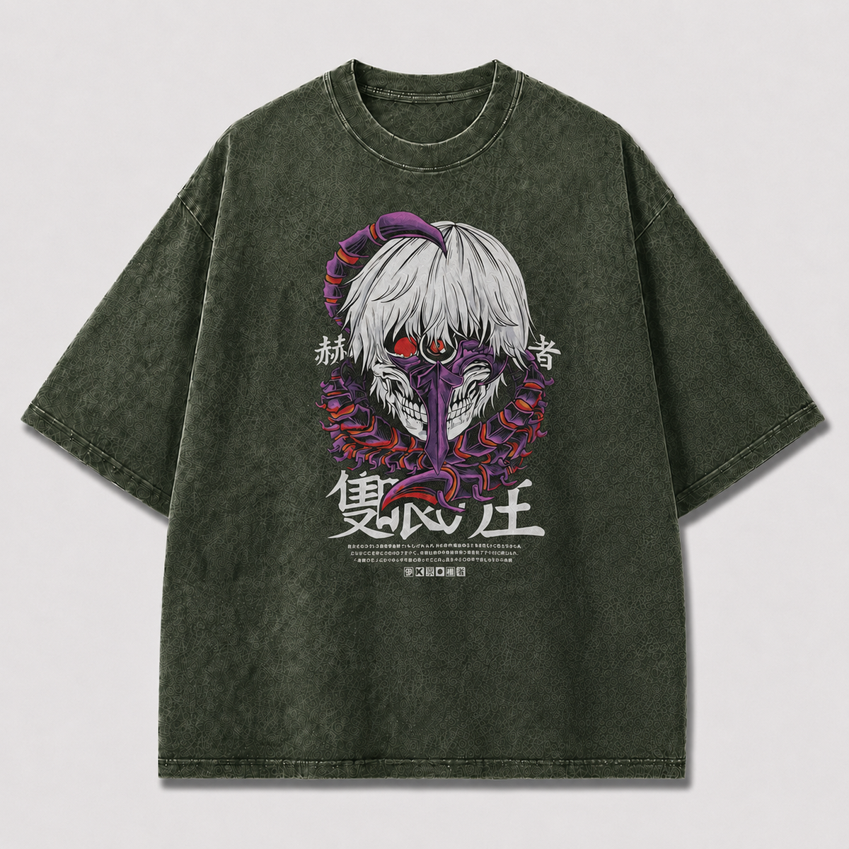Oversized Twin-Skull Demon Graphic Tee – Dark Horror Streetwear Shirt