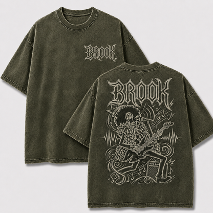 Oversized Streetwear Graphic Tee – Rock Skeleton Musician Print