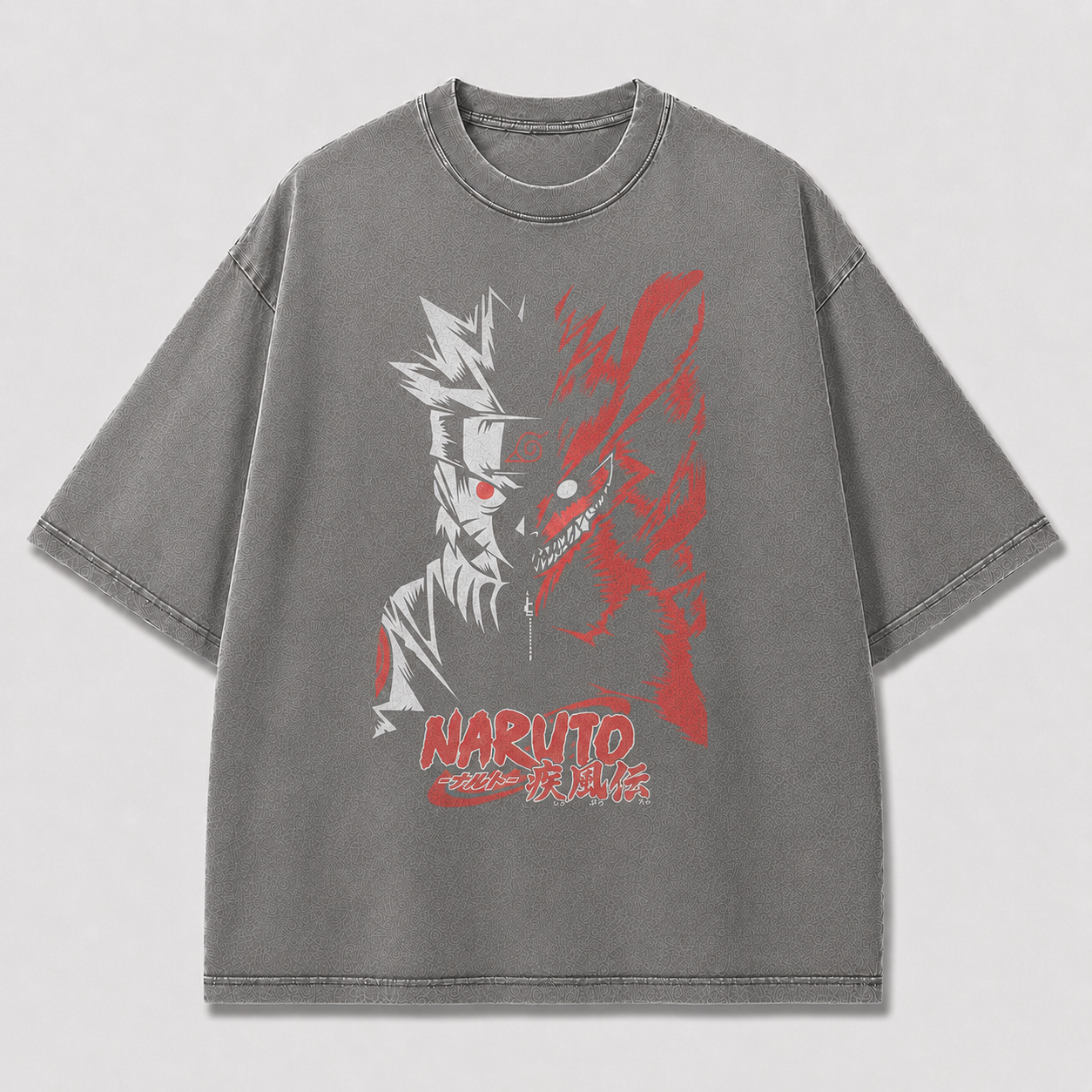 Oversized Streetwear Graphic Tee – Split Face Beast Silhouette Print