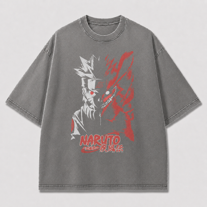 Oversized Streetwear Graphic Tee – Split Face Beast Silhouette Print