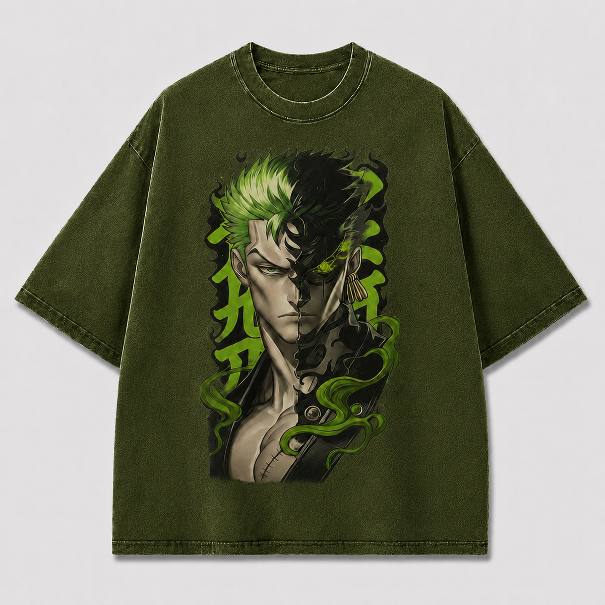 Oversized Graphic Print T-Shirt – Swordsman Portrait Streetwear Tee