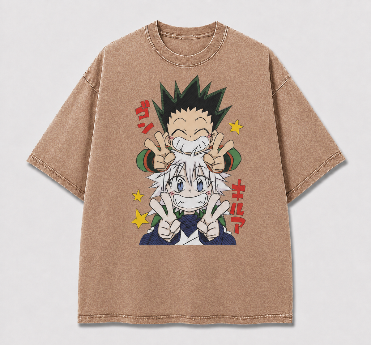 Oversized Cheerful Duo Graphic Tee – Playful Print Top