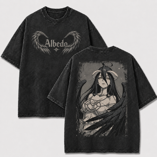 Monochrome Winged Dark Guardian Vintage Washed Graphic Tee
