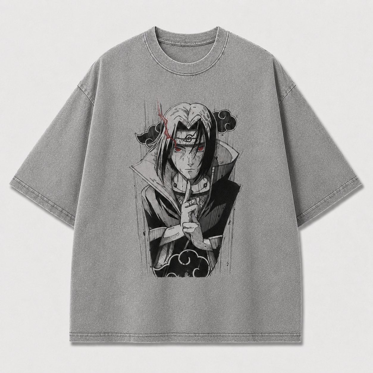 Oversized Streetwear Graphic Tee – Red Eye Cloud Cloak Print