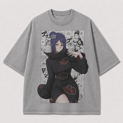 Oversized Streetwear Graphic Tee – Manga Panel Cloak Portrait Print
