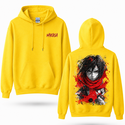 Crimson Scarf Warrior Grunge Graphic Hoodie