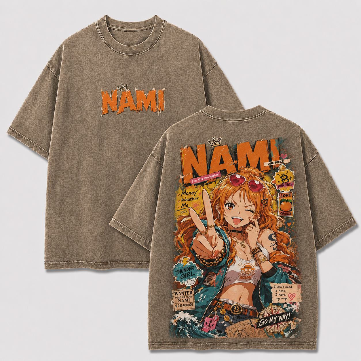 Oversized Streetwear Graphic Tee – Magazine Cover Sticker Collage Print