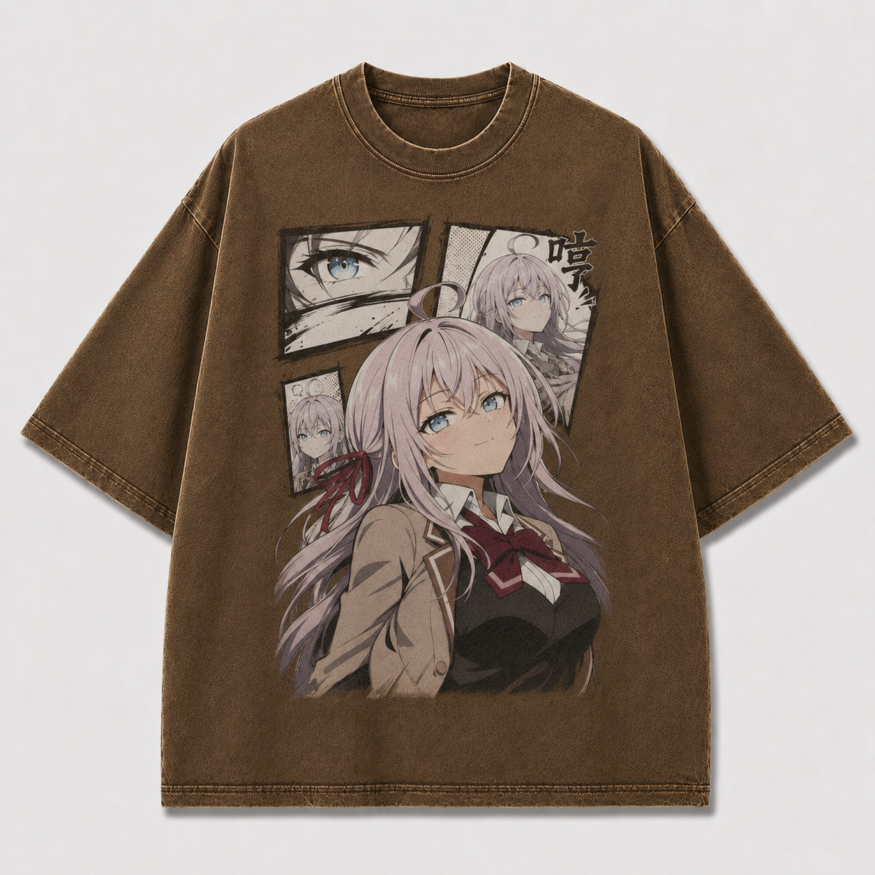 Oversized Graphic Print T-Shirt – Schoolgirl Waifu Streetwear Tee