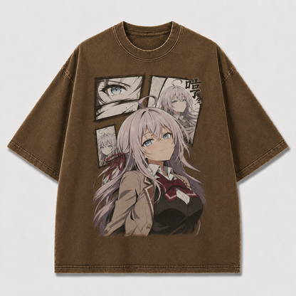 Oversized Graphic Print T-Shirt – Schoolgirl Waifu Streetwear Tee