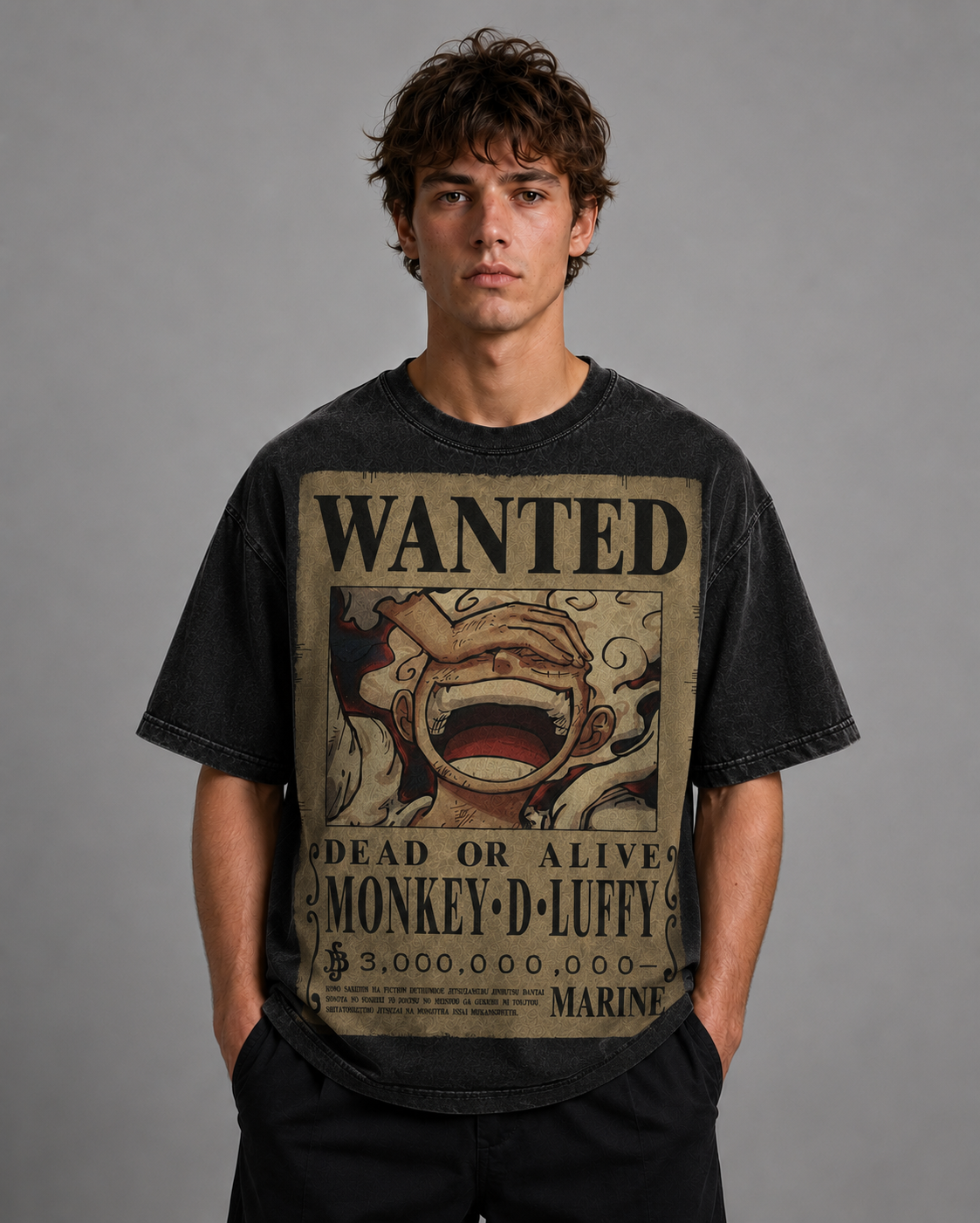 Oversized Streetwear Graphic Tee – Vintage Wanted Poster Print