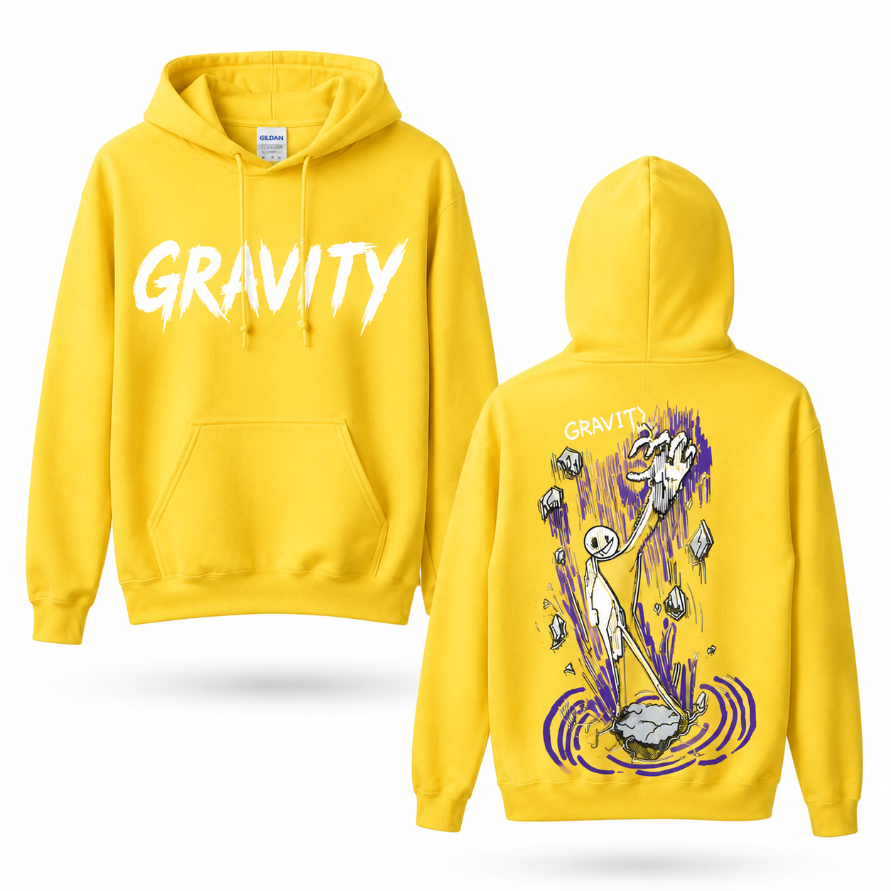 Oversized Streetwear Graphic Hoodie – Falling Fragments Sketch Print
