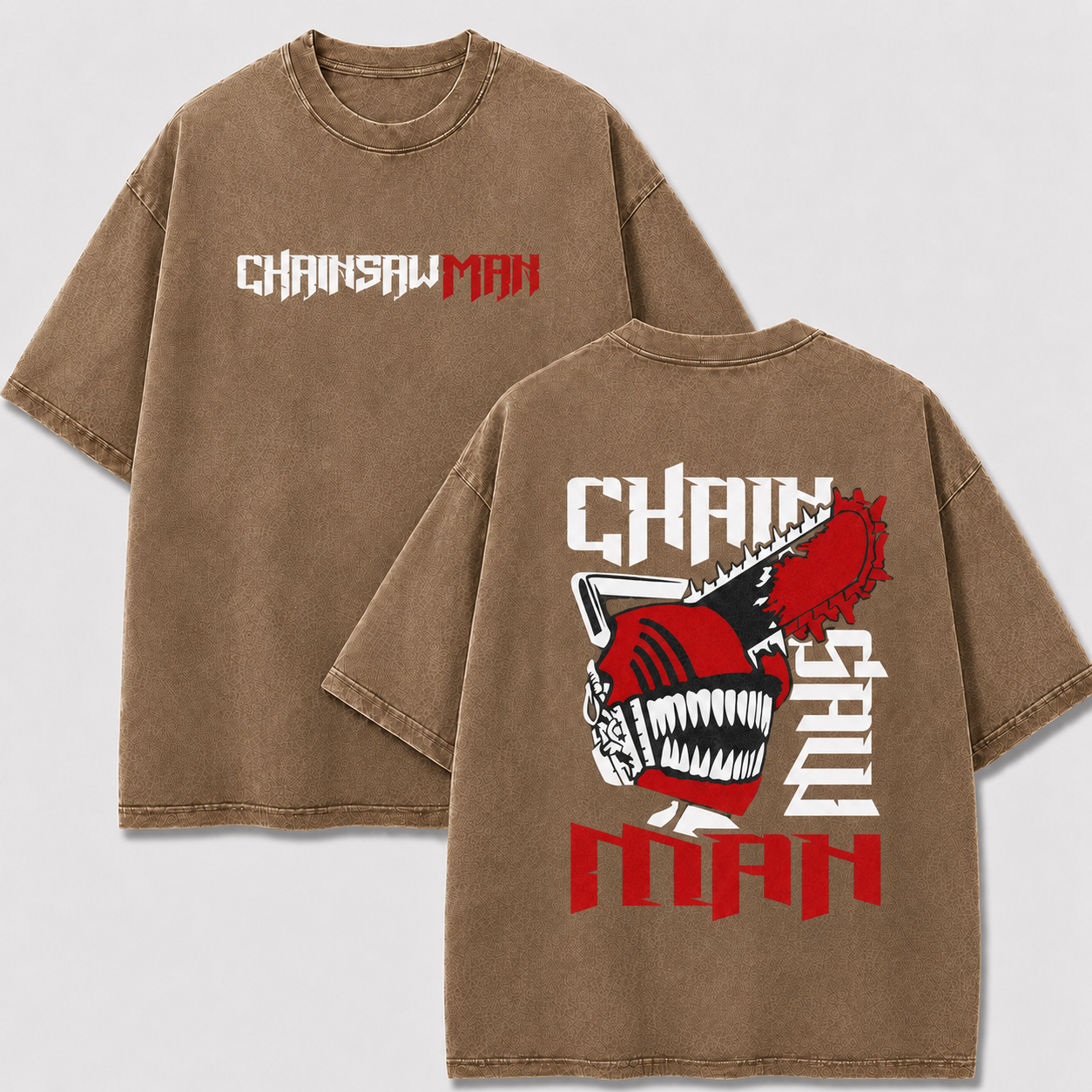 Oversized Streetwear Graphic Tee – Saw Blade Fanged Mask Print