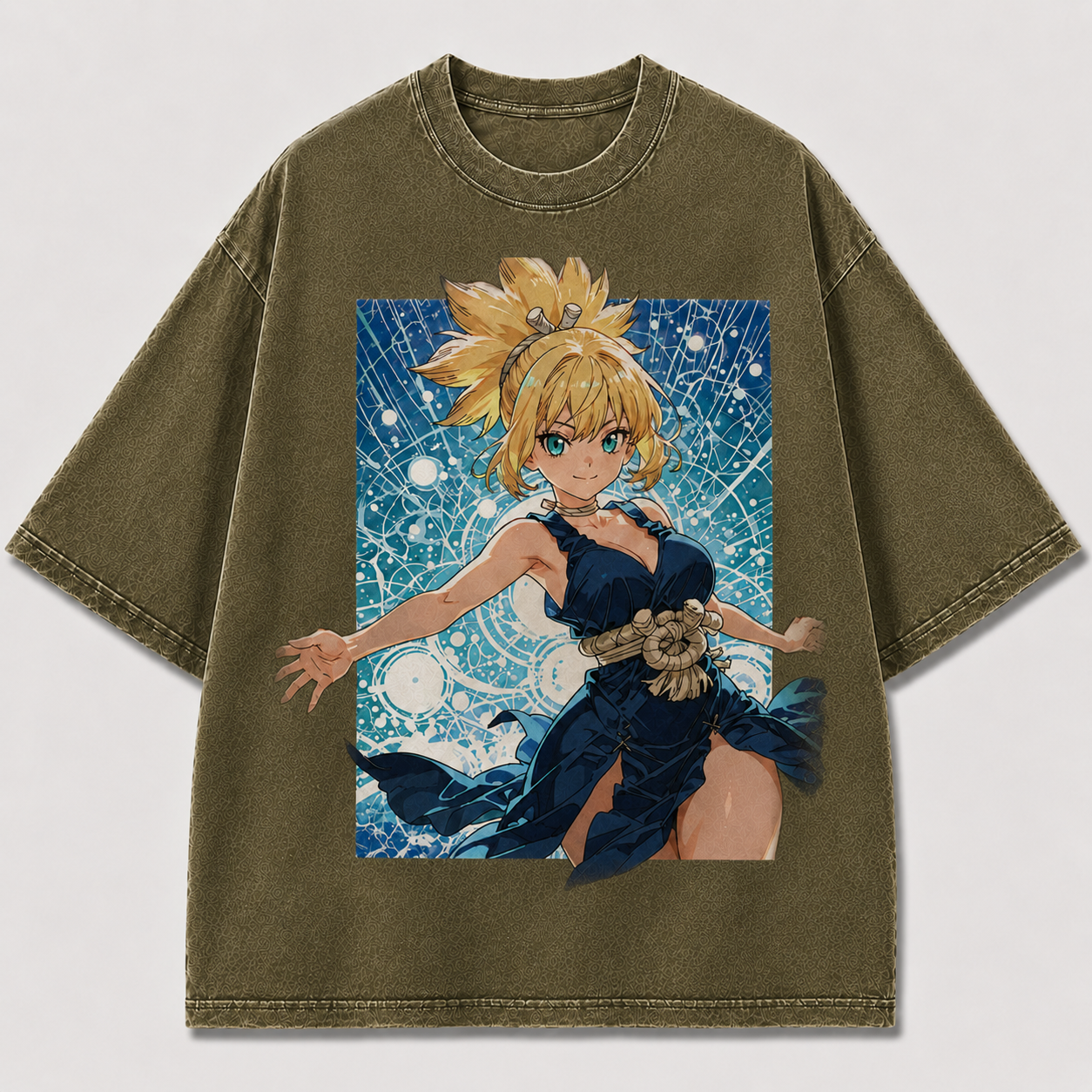 Magic Circle Spellcaster Girl Graphic Print Oversized Tee