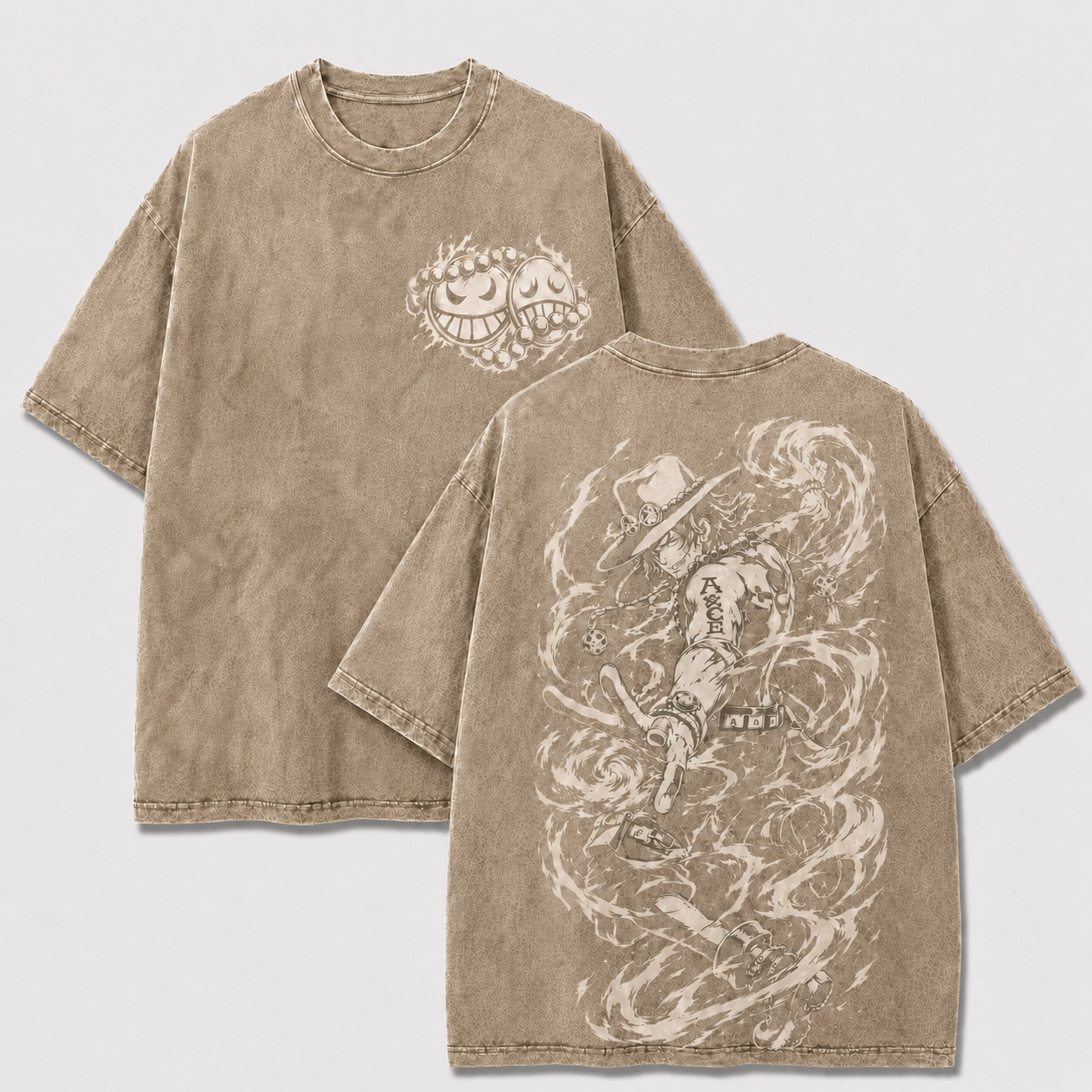 Oversized Streetwear Graphic Tee – Monochrome Swirl Line Art Print