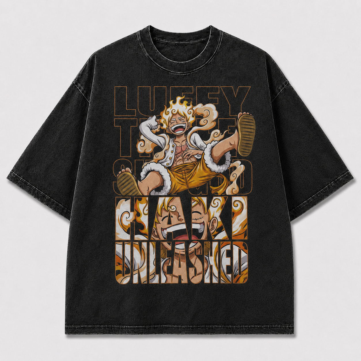 Oversized Streetwear Graphic Tee – Text-Cutout Silhouette Fill Print