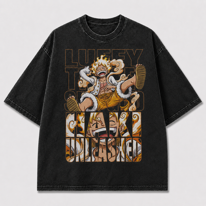 Oversized Streetwear Graphic Tee – Text-Cutout Silhouette Fill Print