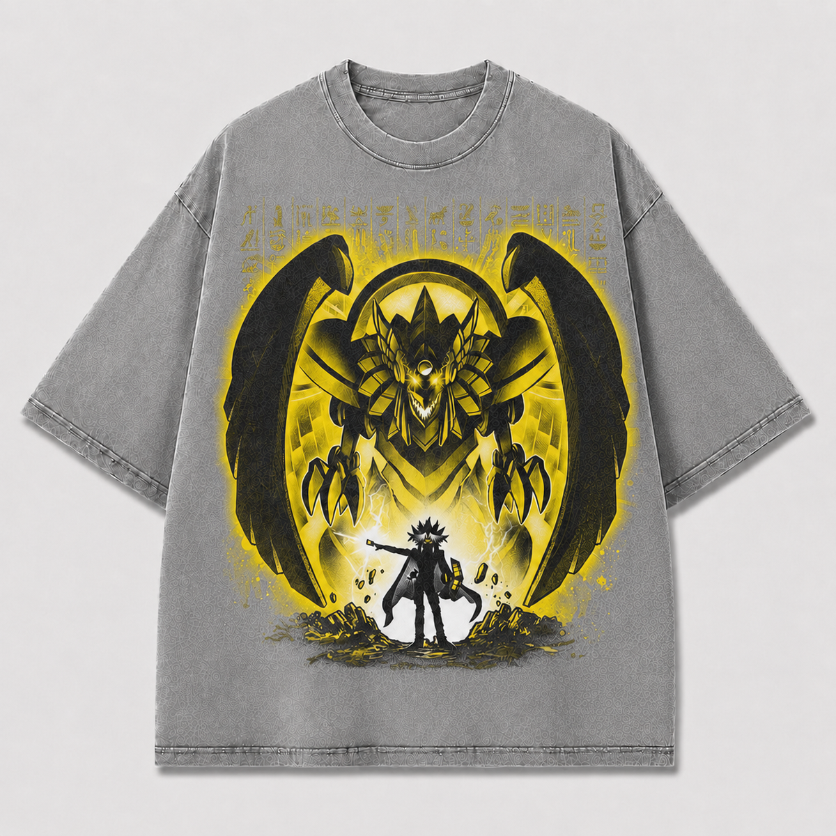 Oversized Mythical Beast Graphic Tee – Glow Print Streetwear Top