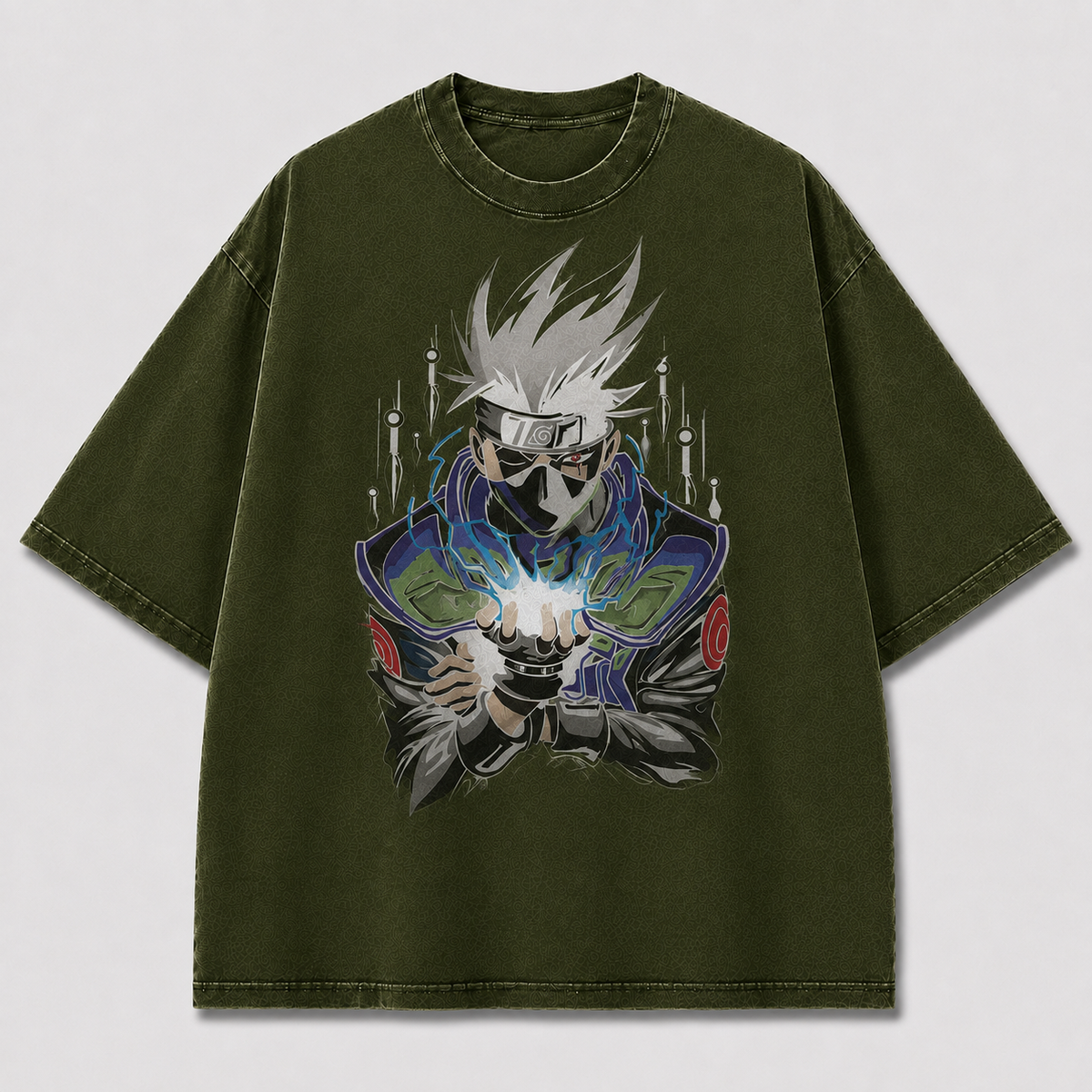 Oversized Streetwear Graphic Tee – Electric Palm Portrait Print