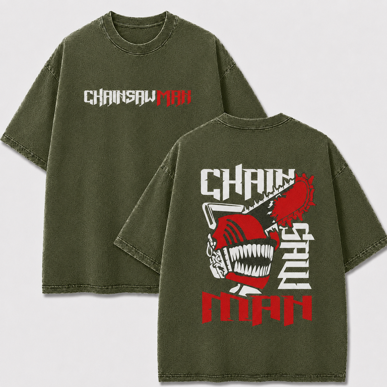 Oversized Streetwear Graphic Tee – Saw Blade Fanged Mask Print