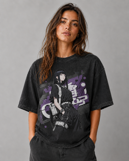 Oversized Graphic Print T-Shirt – Tactical Waifu Streetwear Tee