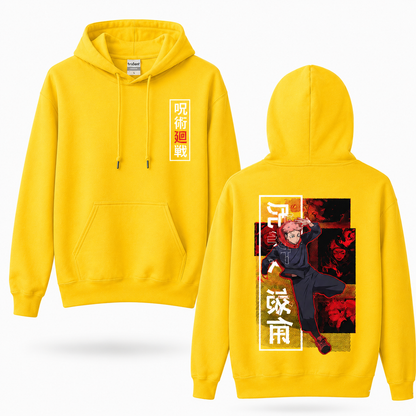 Oversized Streetwear Graphic Hoodie – Red Halftone Action Pose Print