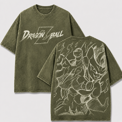Frieza Dragon Ball Vintage Washed Cotton Anime Shirt, DBZ Manga Tee Mineral Wash T-Shirt, Vintage Inspired, Anime Gift Tee, Y2K Shirt