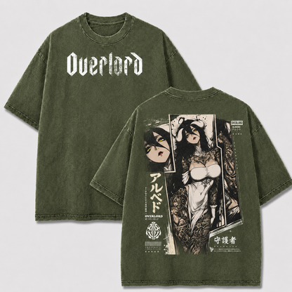 Horned Dark Guardian Manga Collage Vintage Washed Tee