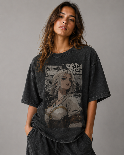 Oversized Graphic Print T-Shirt – Medieval Waifu Streetwear Tee