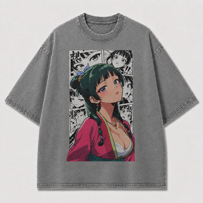 Oversized Graphic Print T-Shirt – Traditional Waifu Streetwear Tee