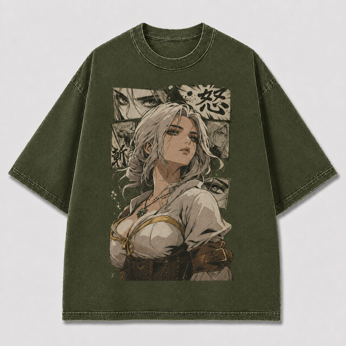 Oversized Graphic Print T-Shirt – Medieval Waifu Streetwear Tee