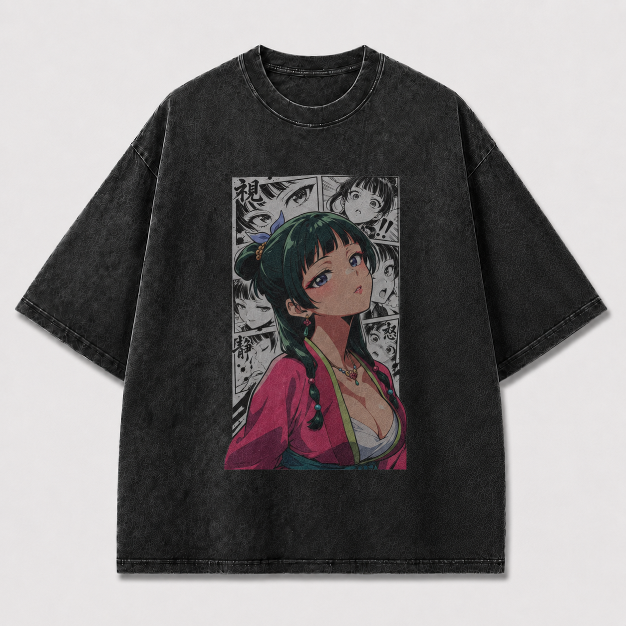 Oversized Graphic Print T-Shirt – Traditional Waifu Streetwear Tee
