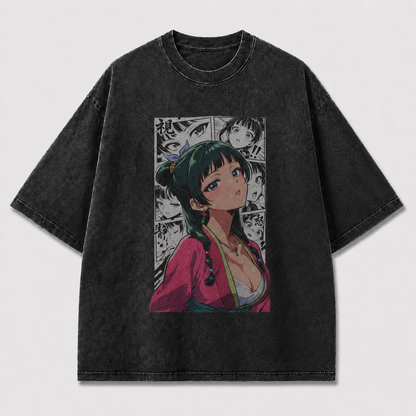 Oversized Graphic Print T-Shirt – Traditional Waifu Streetwear Tee