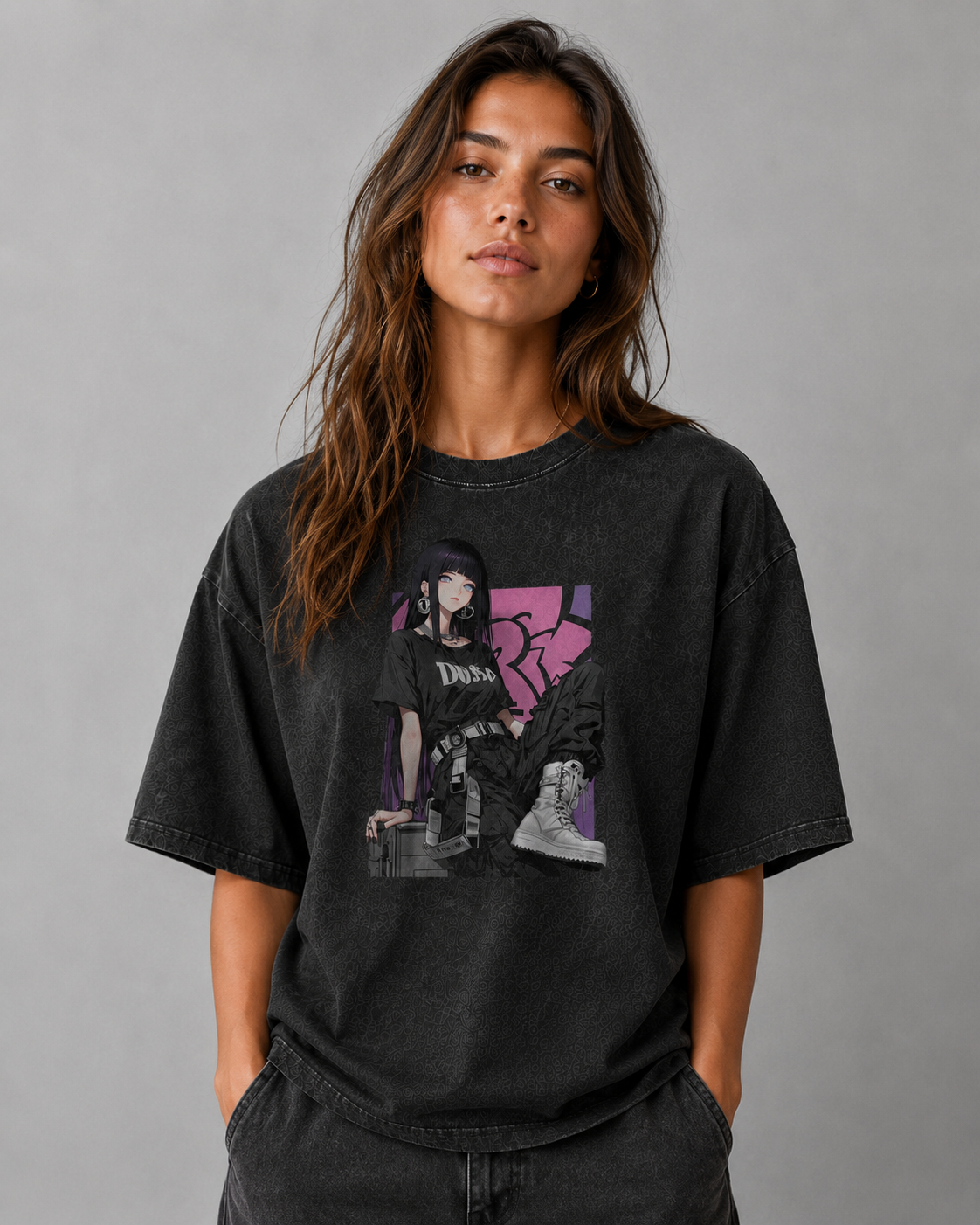 Oversized Graphic Print T-Shirt – Urban Waifu Streetwear Tee
