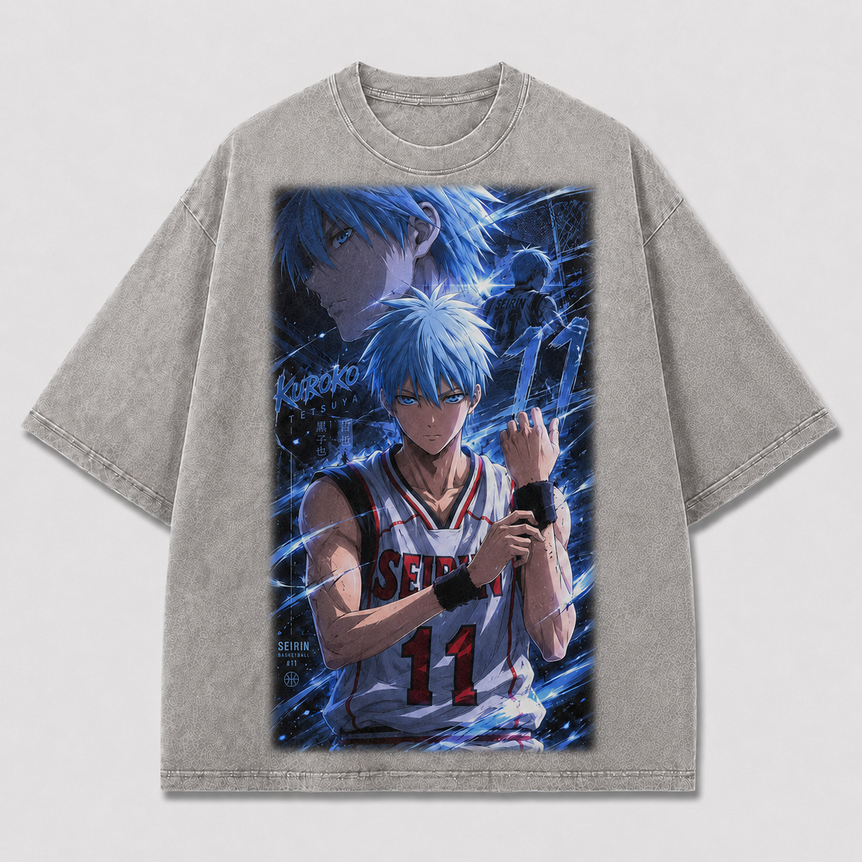 Oversized Basketball Portrait Graphic Tee – Electric Print Top