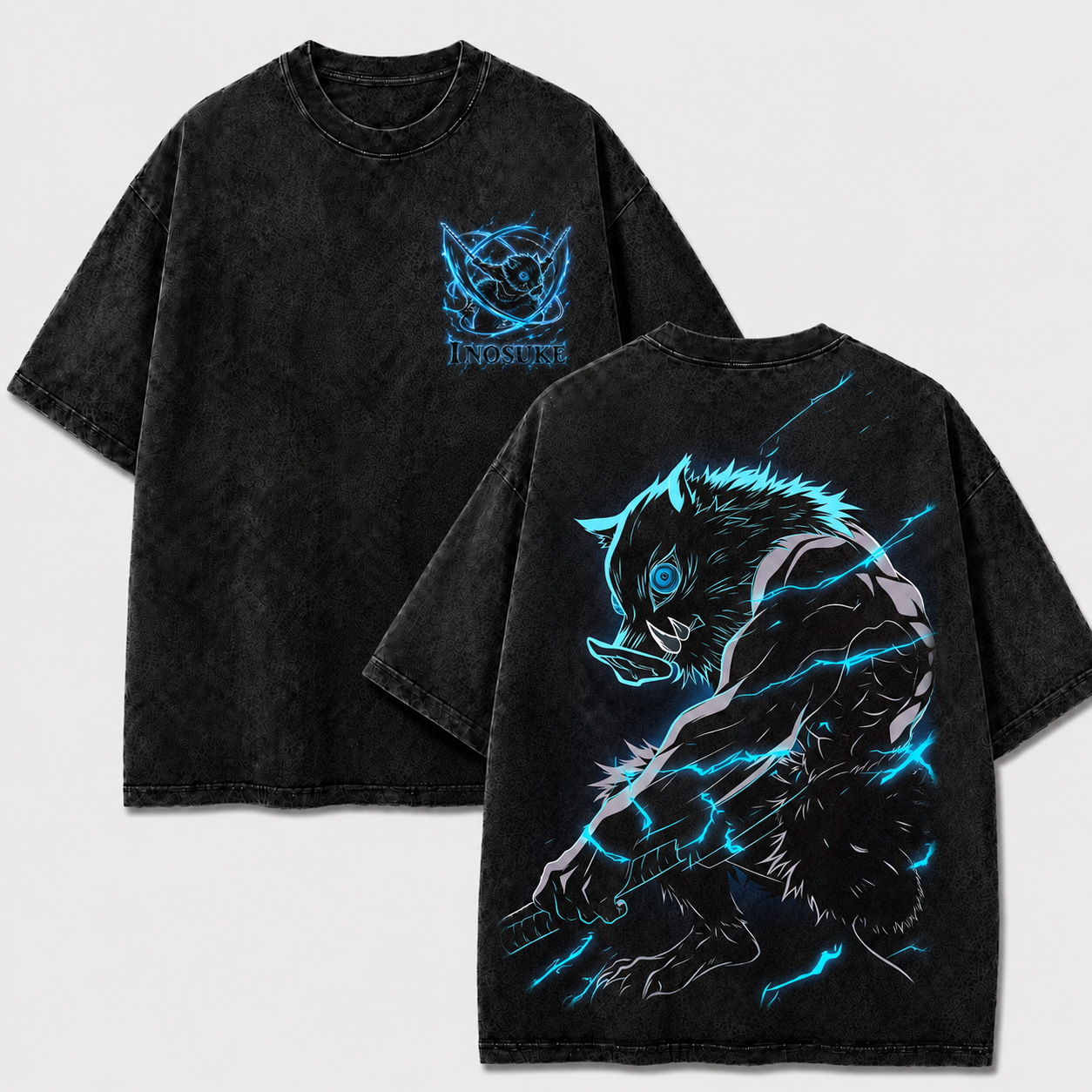 Electric Boar Mask Warrior Vintage Washed Graphic Tee