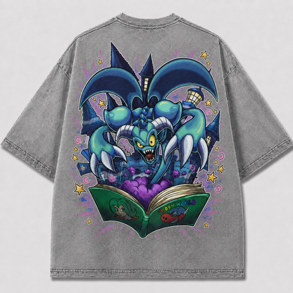 Oversized Storybook Creature Graphic Tee – Back Print Top