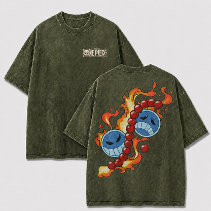 Oversized Streetwear Graphic Tee – Flaming Bead Bracelet Icon Print
