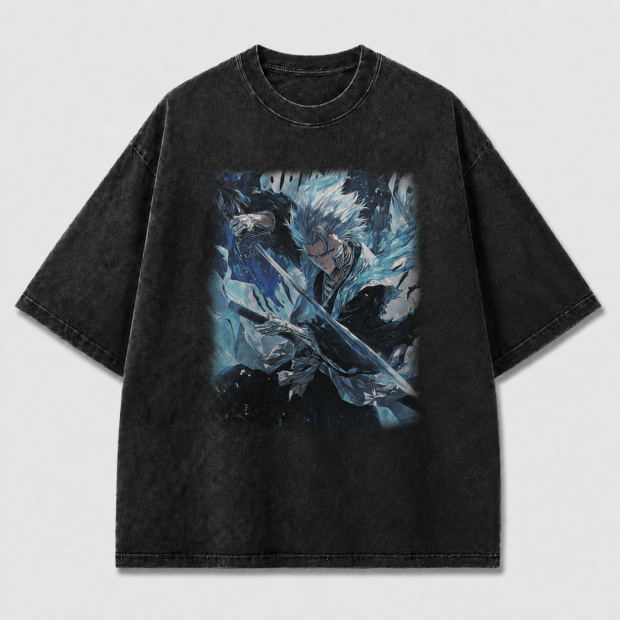 Oversized Frost Blade Warrior Graphic Tee – Streetwear Sword Print Shirt
