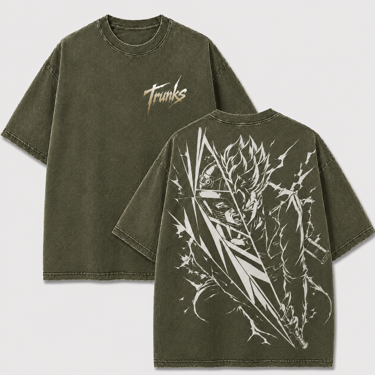 Trunks Sword Strike Vintage Washed Anime T-Shirt