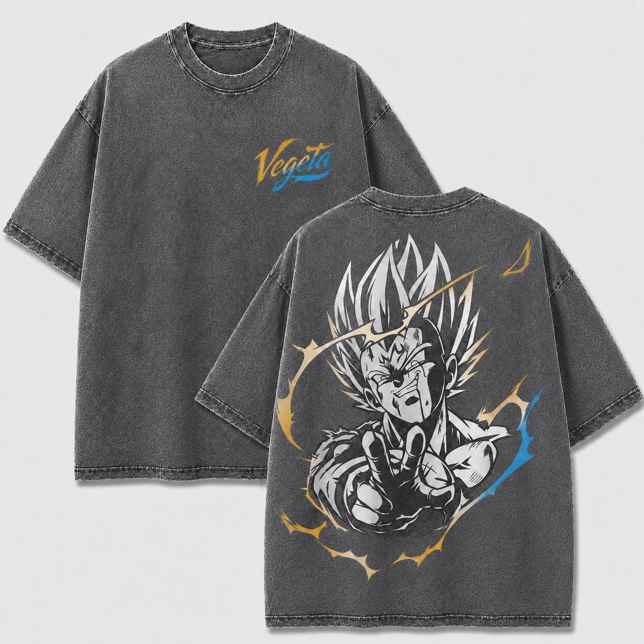 Vegeta Final Warning Vintage Washed Anime T-Shirt