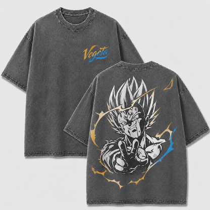 Vegeta Final Warning Vintage Washed Anime T-Shirt